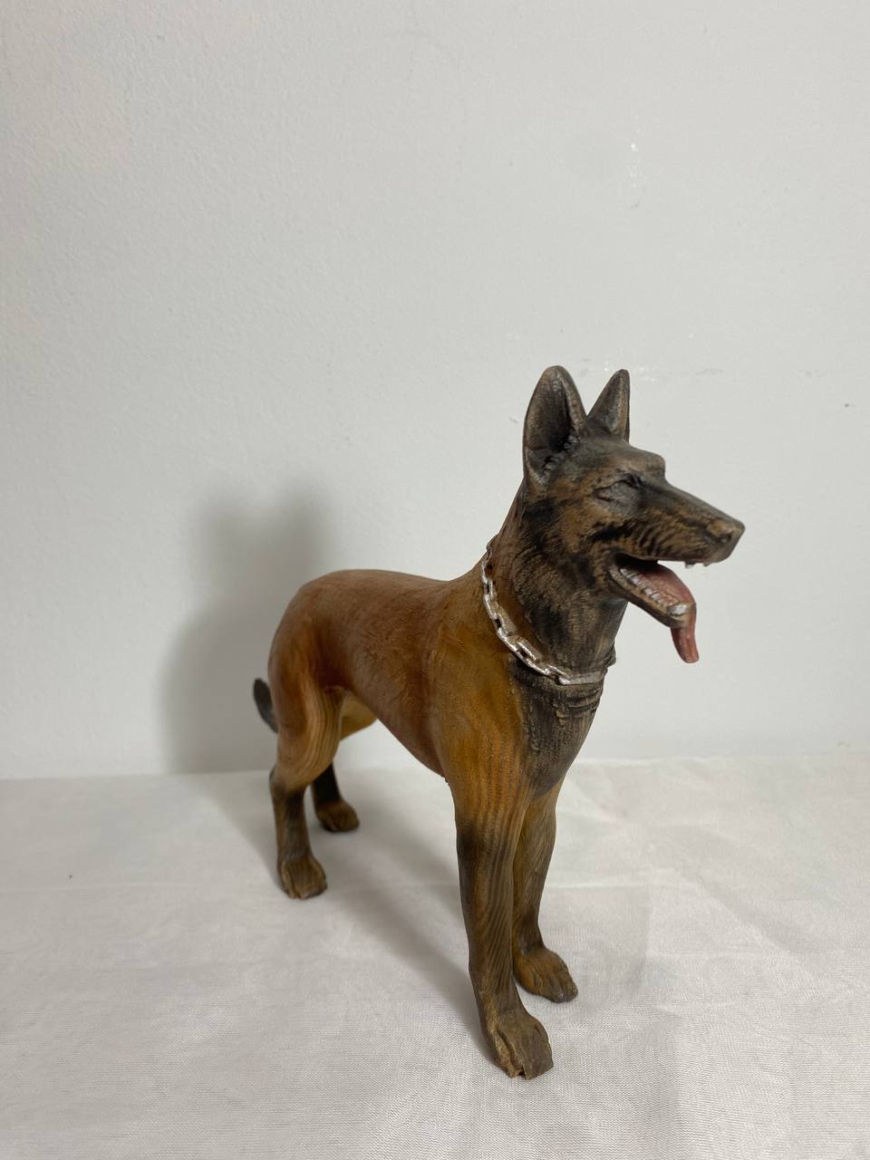 Belgian Malinois Figurine | Hand-Carved Wood Dog Statue Belgian Shepherd Gift