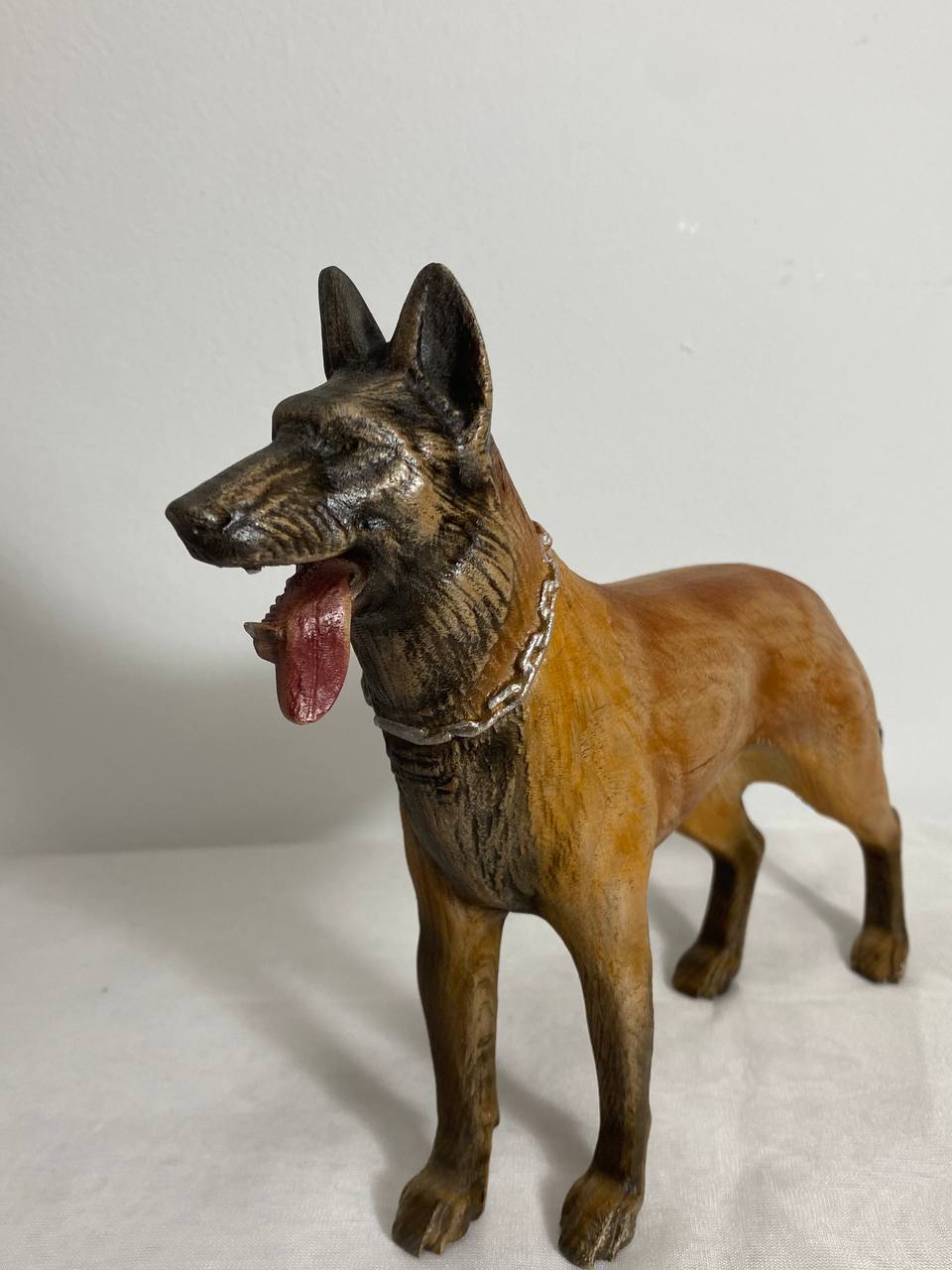 Belgian Malinois Figurine | Hand-Carved Wood Dog Statue Belgian Shepherd Gift