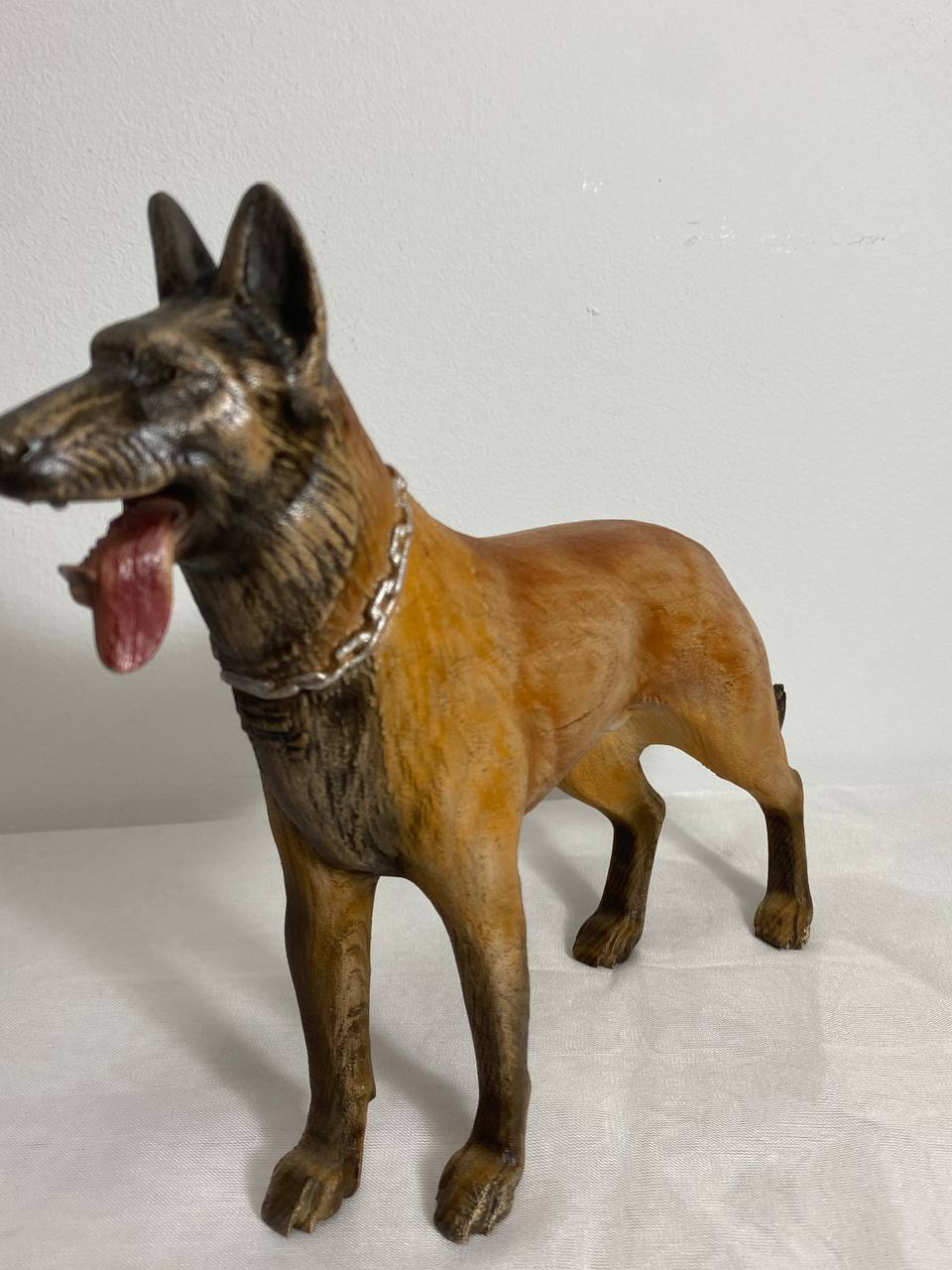 Belgian Malinois Figurine | Hand-Carved Wood Dog Statue Belgian Shepherd Gift