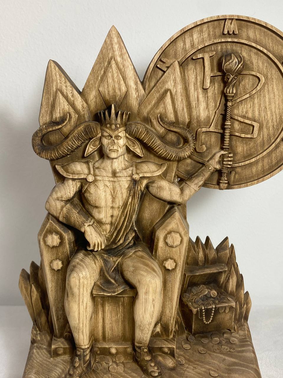 Mammon, Demon, Wooden statue