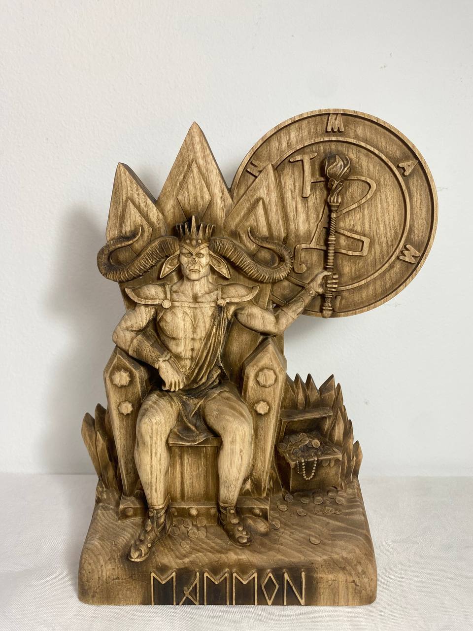 Mammon, Demon, Wooden statue