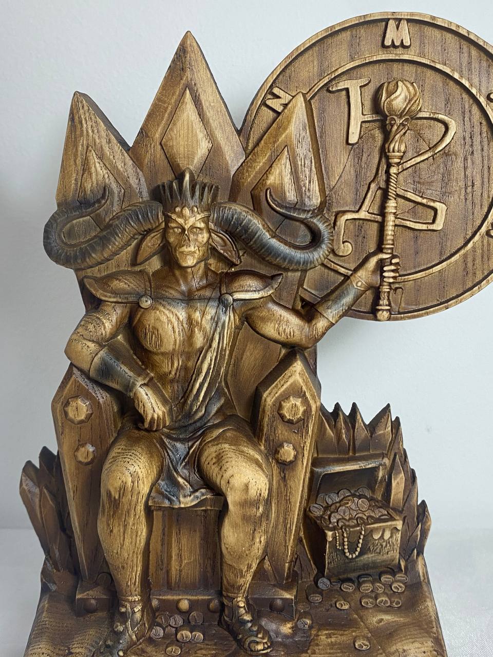 Mammon, Demon, Wooden statue