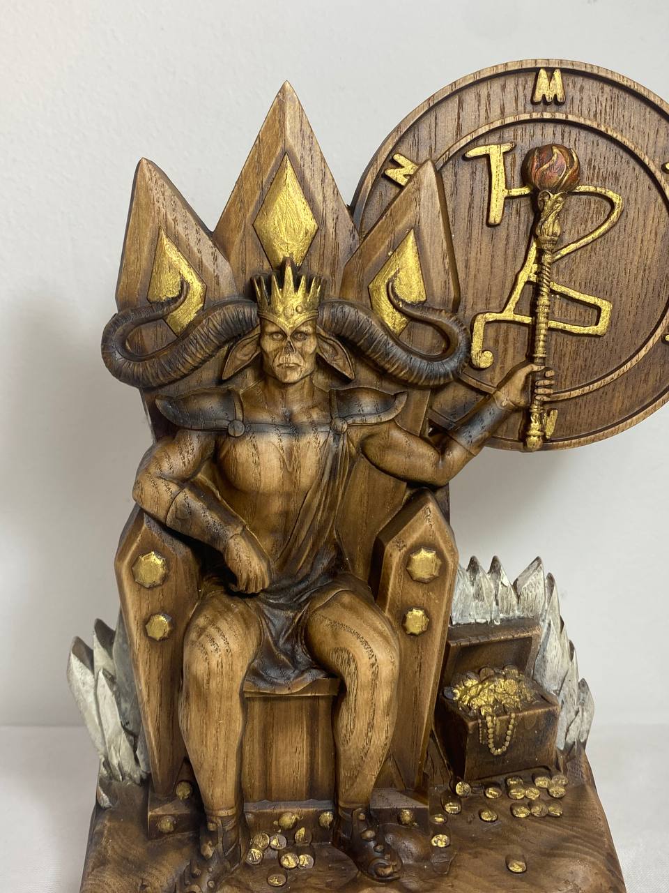 Mammon, Demon, Wooden statue