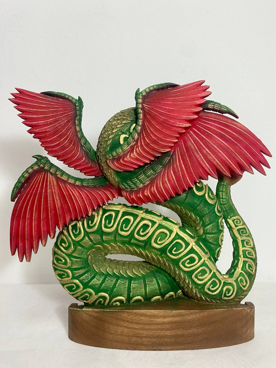 Quetzalcoatl Feathered serpent Kukulkan Quetzalcoatl statue Mayan dragon Aztec god Aztec art Wood dragon statue Aztec mythology Dragon totem