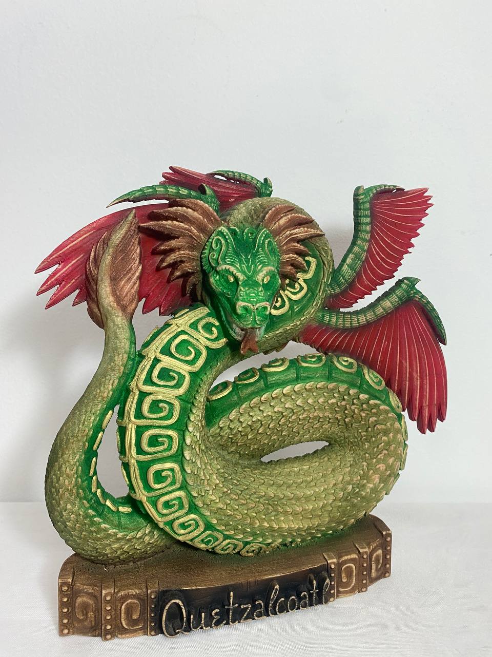 Quetzalcoatl Feathered serpent Kukulkan Quetzalcoatl statue Mayan dragon Aztec god Aztec art Wood dragon statue Aztec mythology Dragon totem