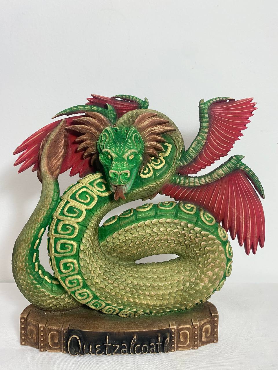 Quetzalcoatl Feathered serpent Kukulkan Quetzalcoatl statue Mayan dragon Aztec god Aztec art Wood dragon statue Aztec mythology Dragon totem