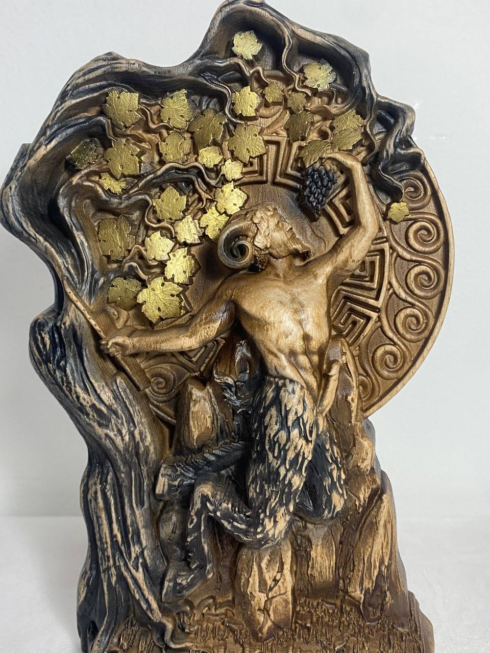 Wooden Greek Faun Statue - Pan God Statue