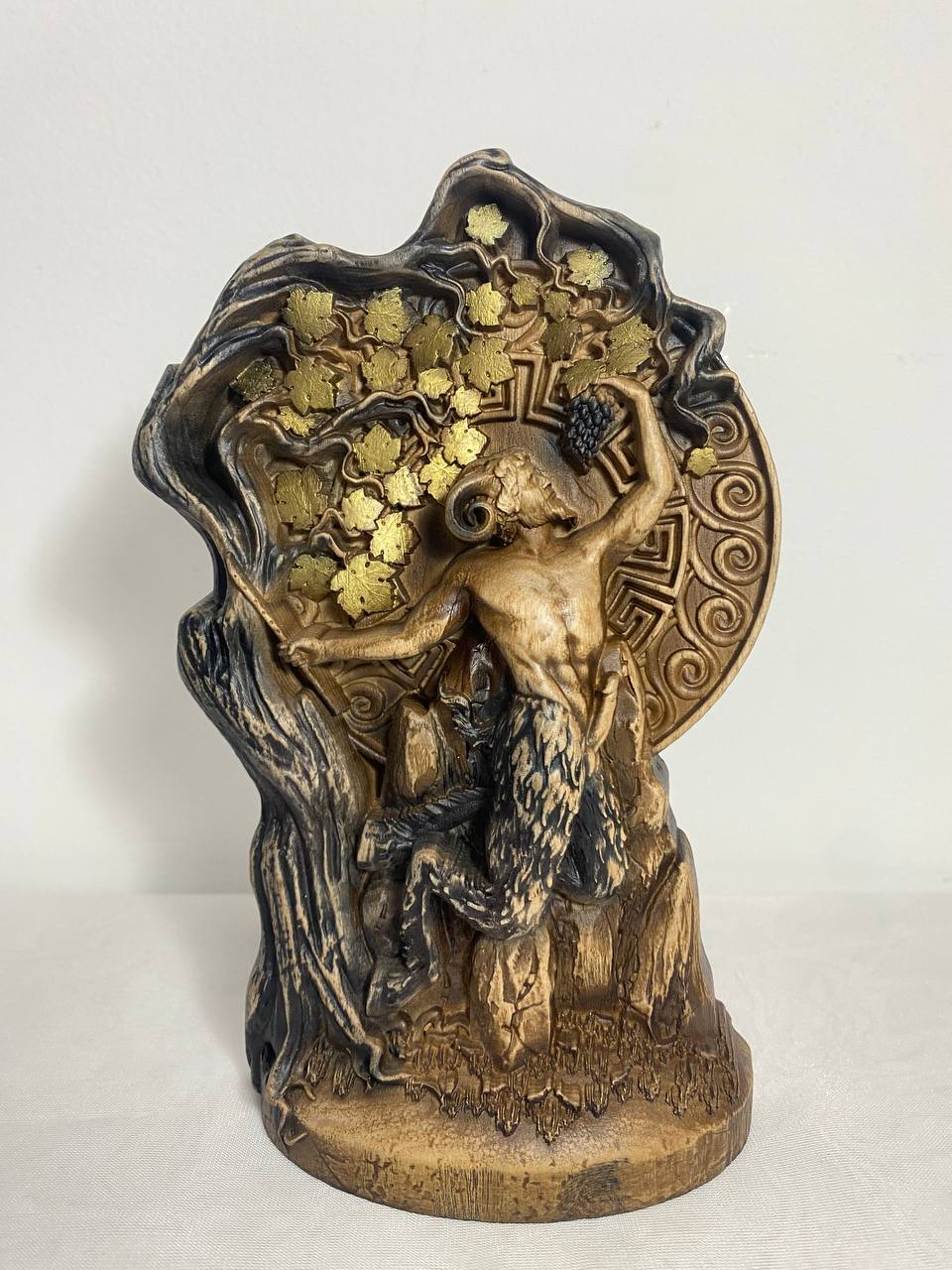 Wooden Greek Faun Statue - Pan God Statue