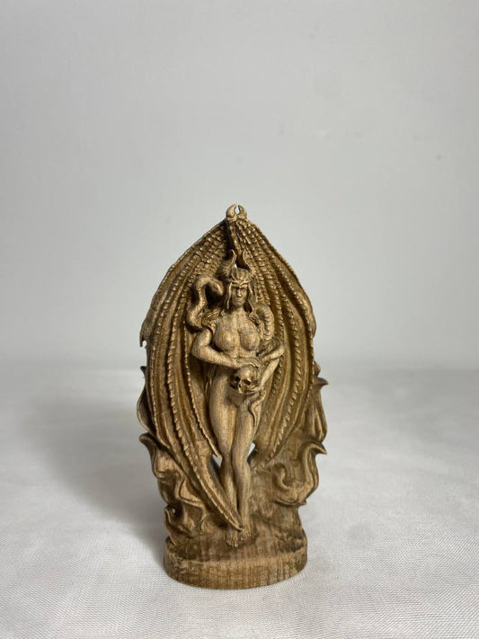 Wooden Mini Lilith Goddess Statue