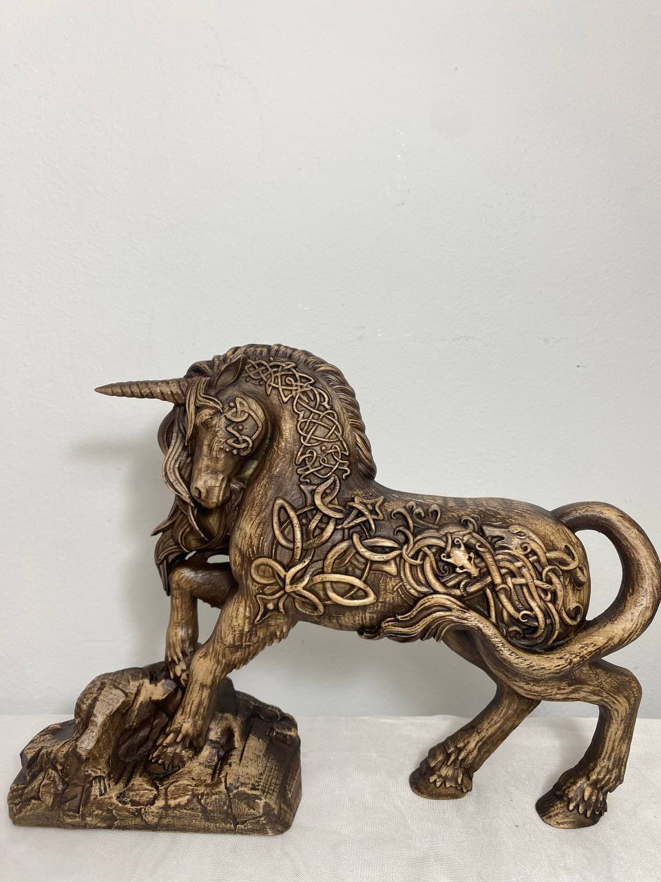 Unicorn sculpture, Horse statue, Wooden, Unicorn figurine, Mythical creatures, Unicorn carving Spirit animal Wood sculpture Wood carving