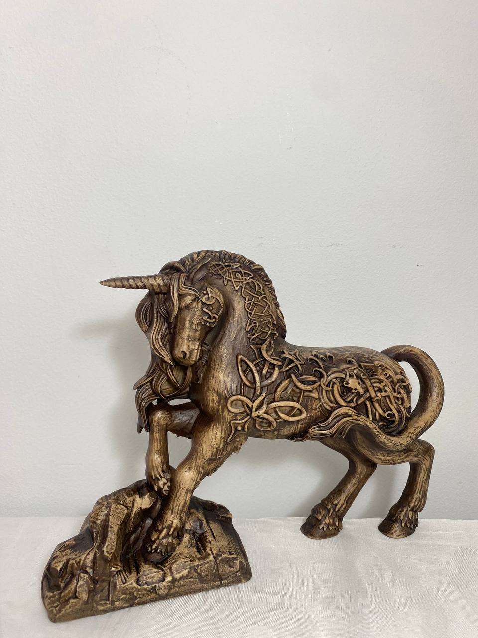 Unicorn sculpture, Horse statue, Wooden, Unicorn figurine, Mythical creatures, Unicorn carving Spirit animal Wood sculpture Wood carving