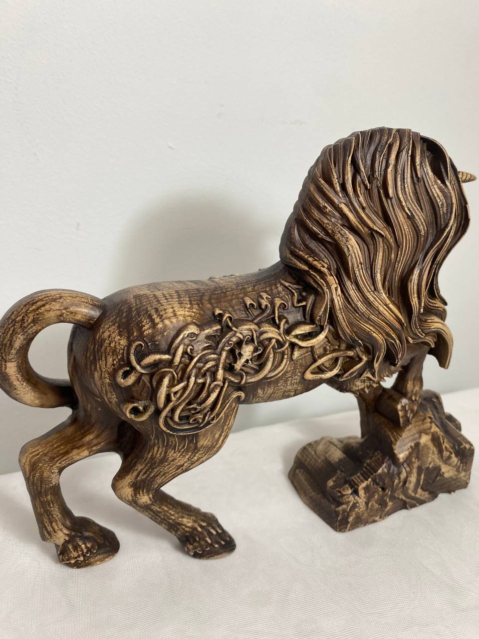 Unicorn sculpture, Horse statue, Wooden, Unicorn figurine, Mythical creatures, Unicorn carving Spirit animal Wood sculpture Wood carving