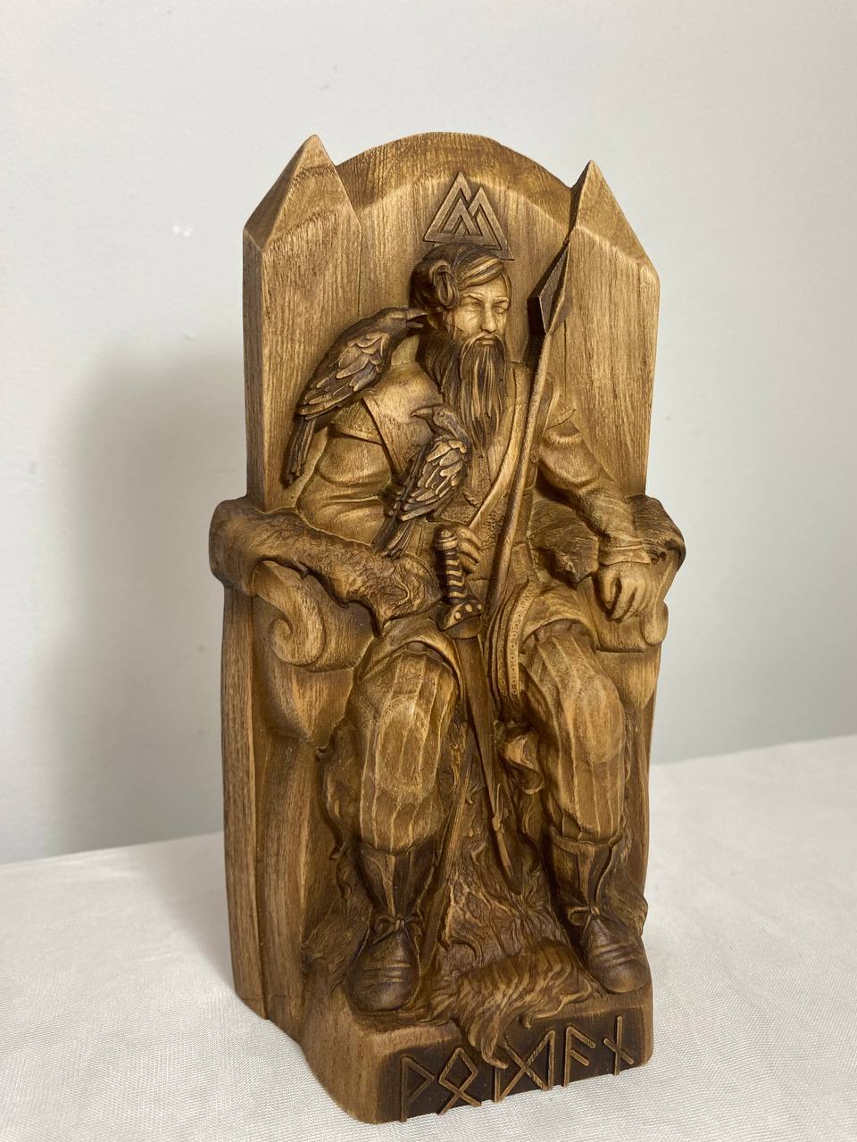 Wooden Odin Statue - Wood Carving Statue