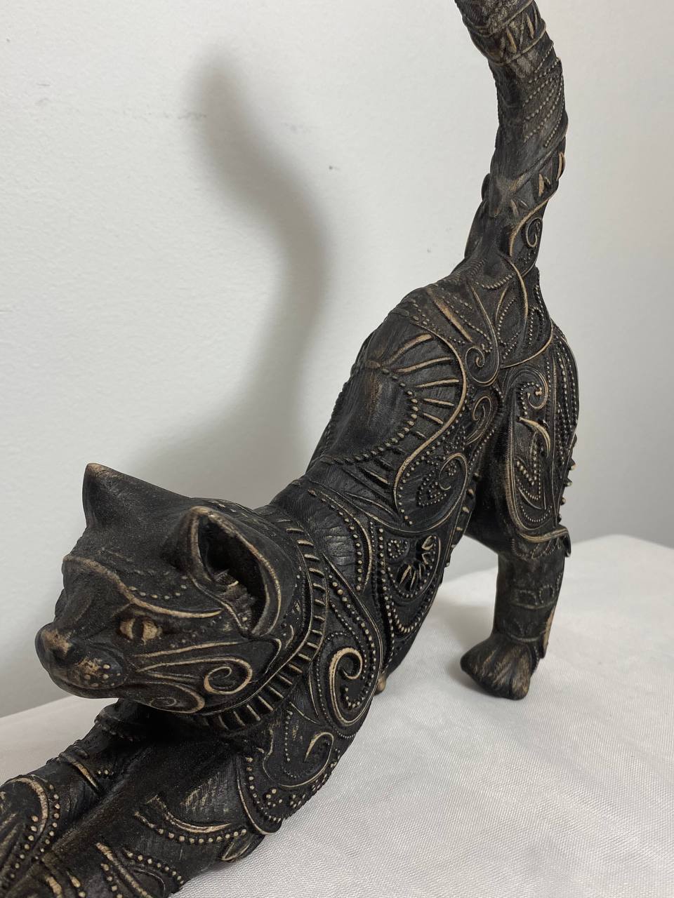 Cat, The Guardian Predator, wooden statue, carving statue