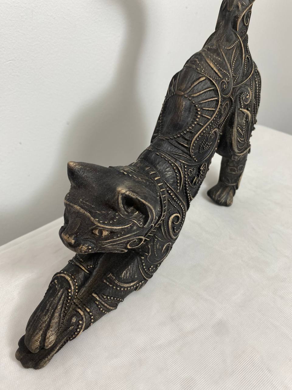 Cat, The Guardian Predator, wooden statue, carving statue