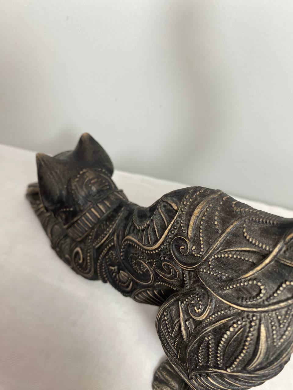 Cat, The Guardian Predator, wooden statue, carving statue