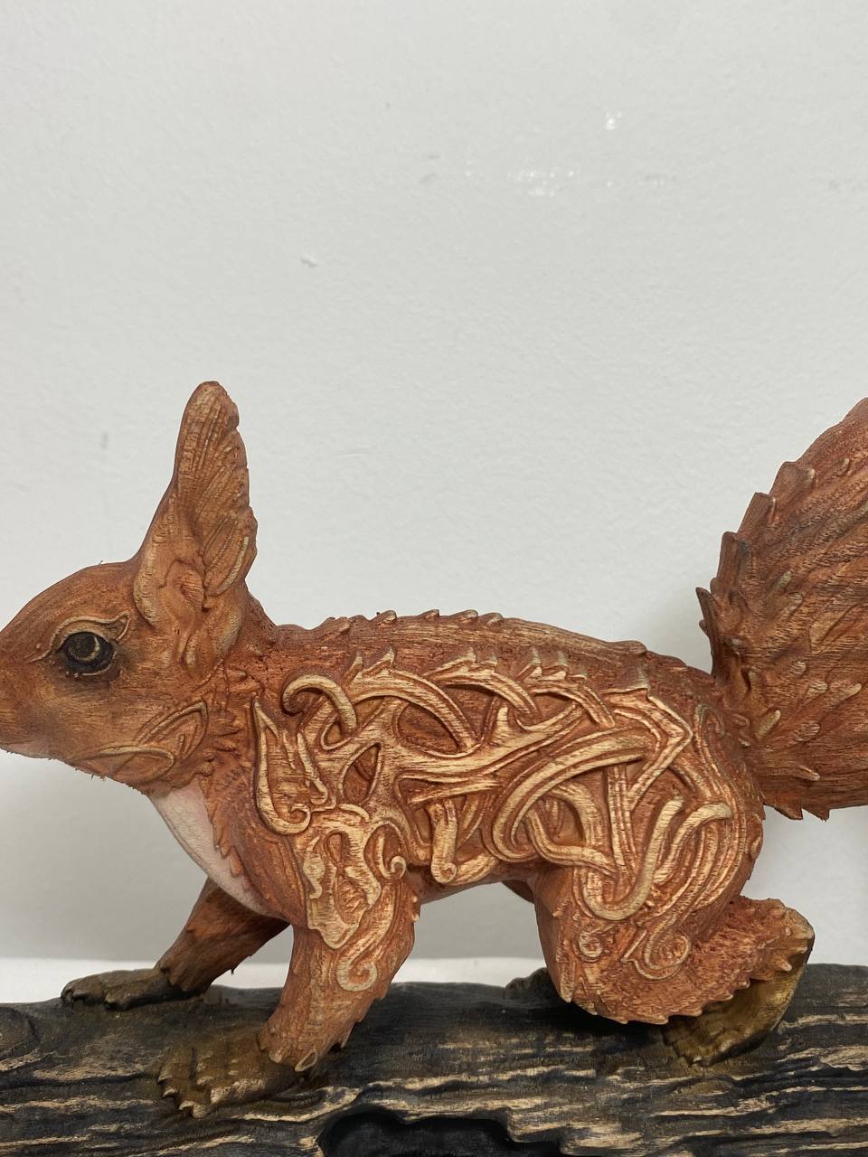 Red Squirrel Ratatoskr - Wooden Squirrel Statue Norse Mythology Yggdrasil