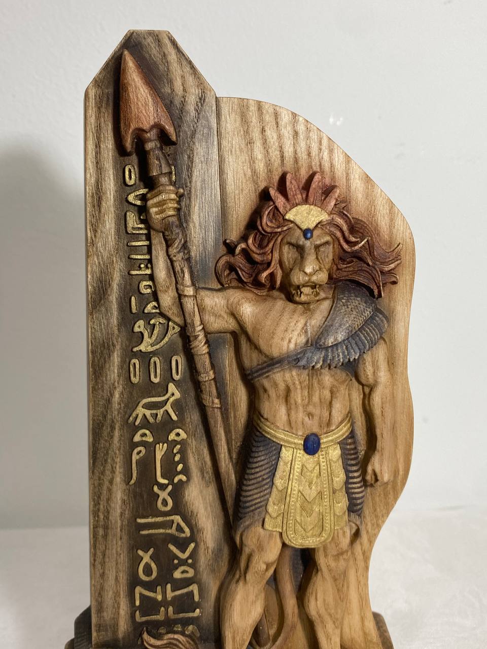 Egyptian statue Anhur Egyptian god Kemetic Anhur lion Egyptian decor Egyptian mythology Ancient egyptian Egyptian goddess Goddess carving