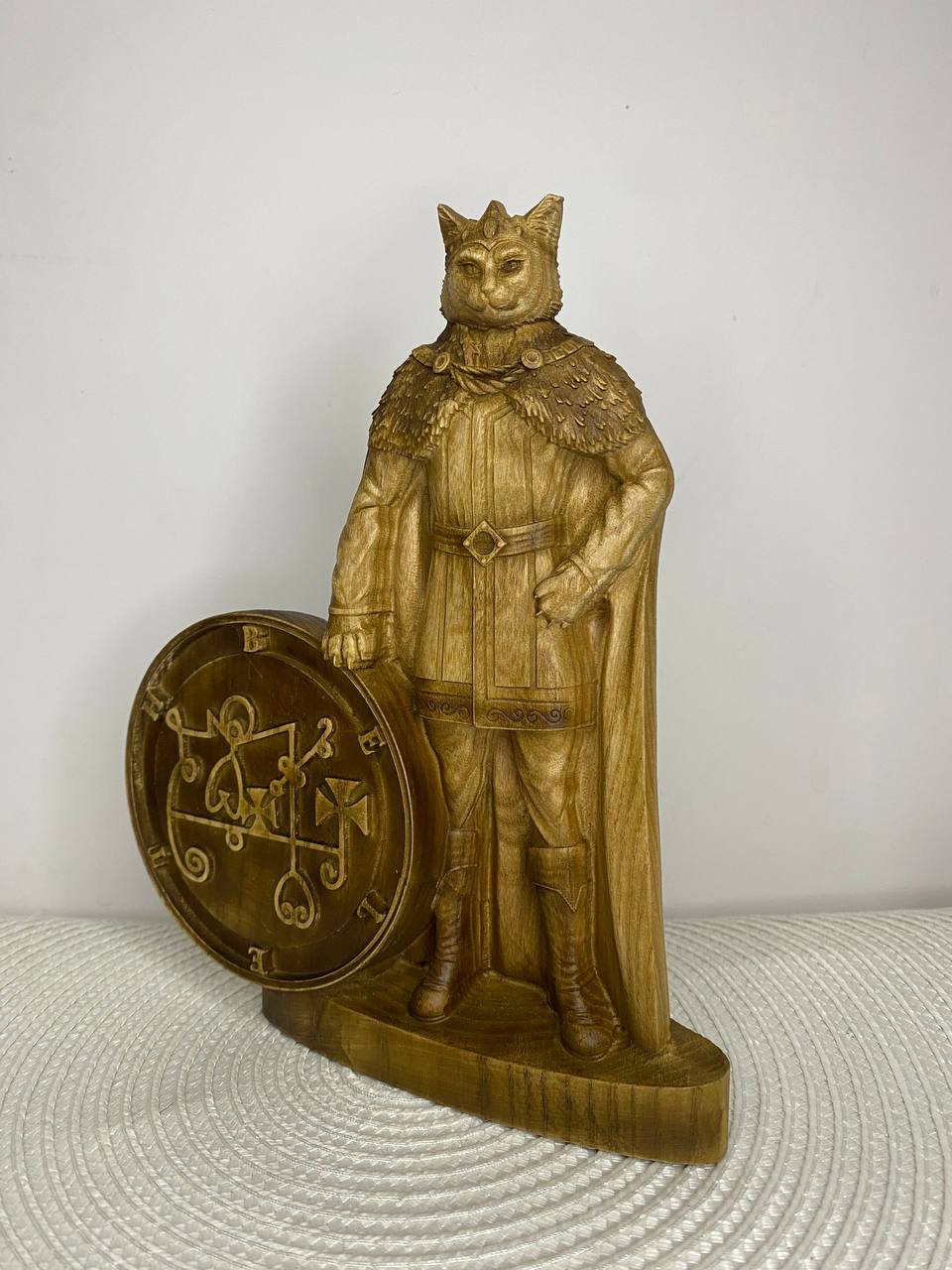Beleth Wooden Demon Statue – Ars Goetia King Sculpture Occult Gothic Altar Decor