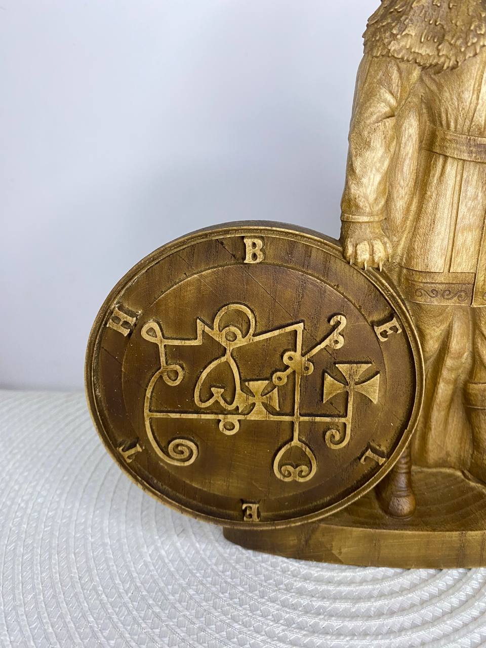 Beleth Wooden Demon Statue – Ars Goetia King Sculpture Occult Gothic Altar Decor