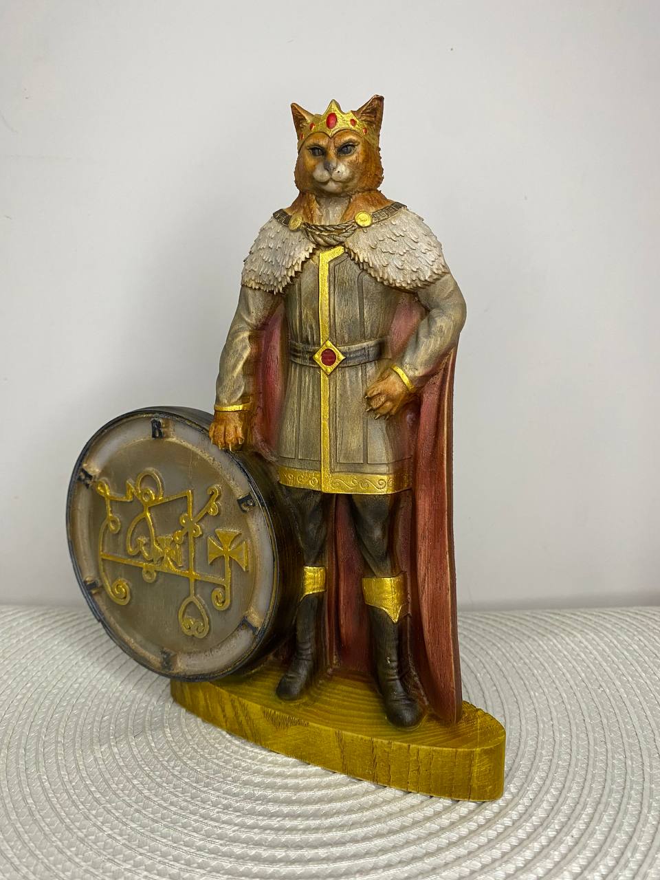 Beleth Wooden Demon Statue – Ars Goetia King Sculpture Occult Gothic Altar Decor