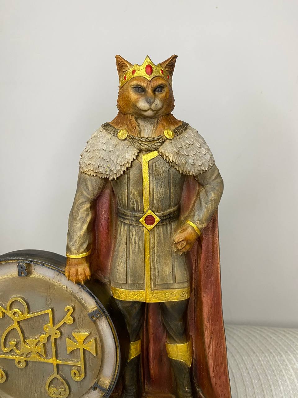 Beleth Wooden Demon Statue – Ars Goetia King Sculpture Occult Gothic Altar Decor