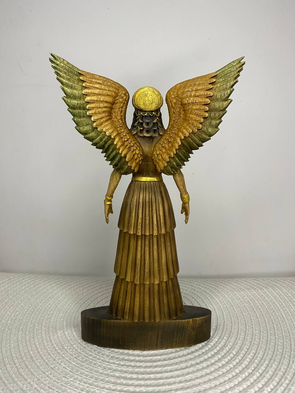 Ninhursag Wooden Statue – Sumerian Mother Goddess Sculpture Sacred Feminine Altar Decor