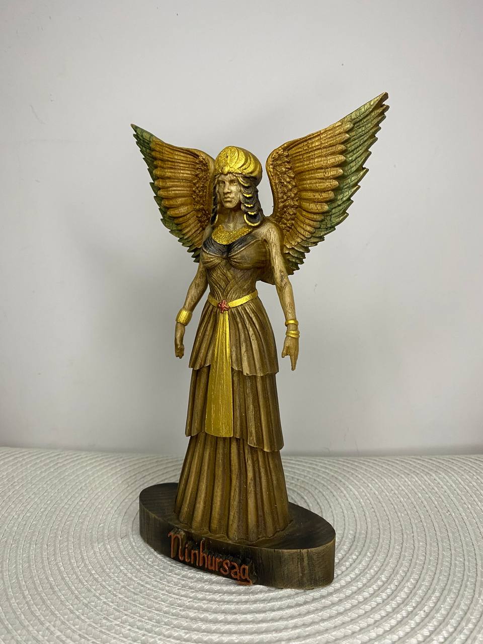 Ninhursag Wooden Statue – Sumerian Mother Goddess Sculpture Sacred Feminine Altar Decor