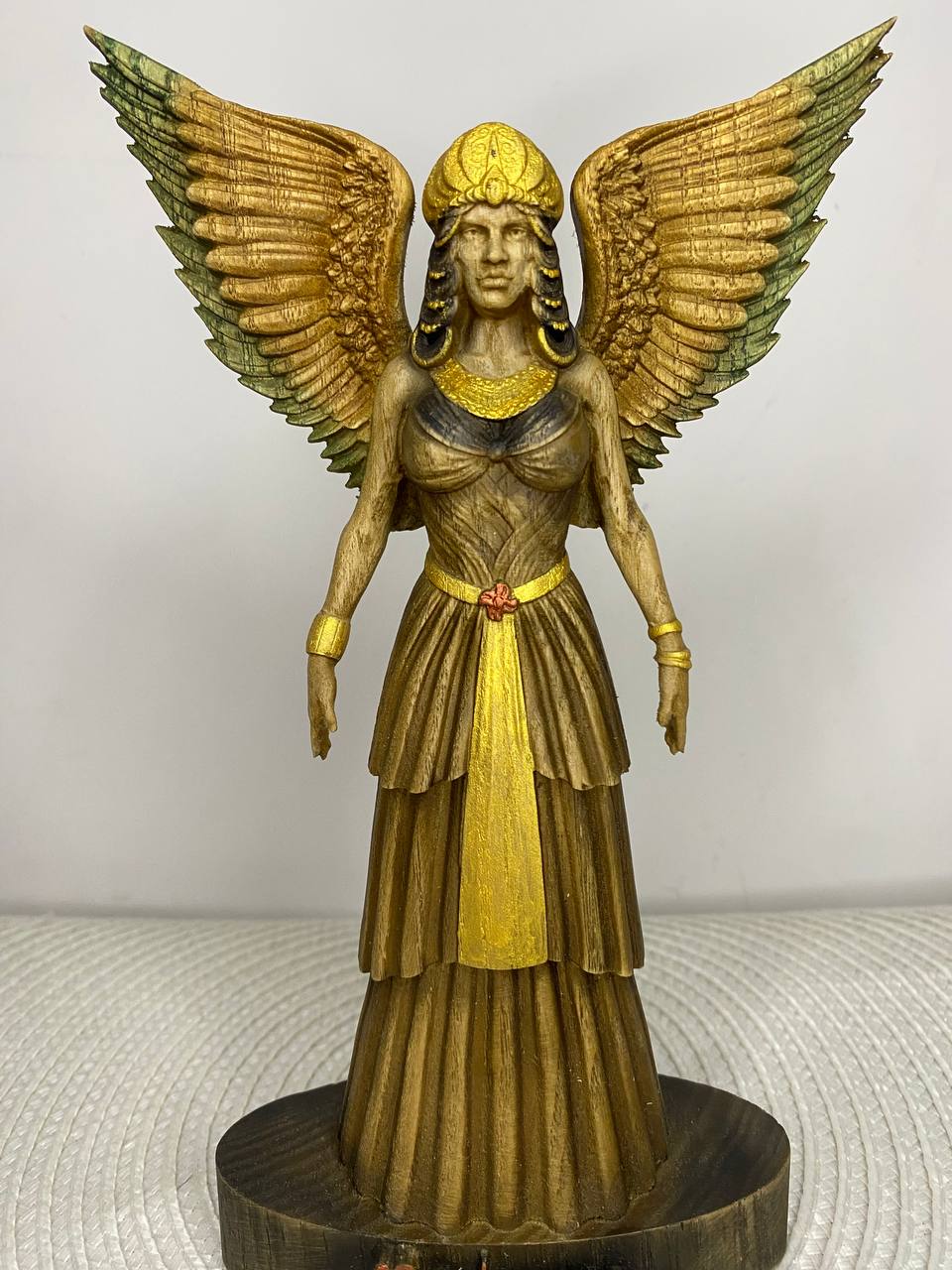 Ninhursag Wooden Statue – Sumerian Mother Goddess Sculpture Sacred Feminine Altar Decor
