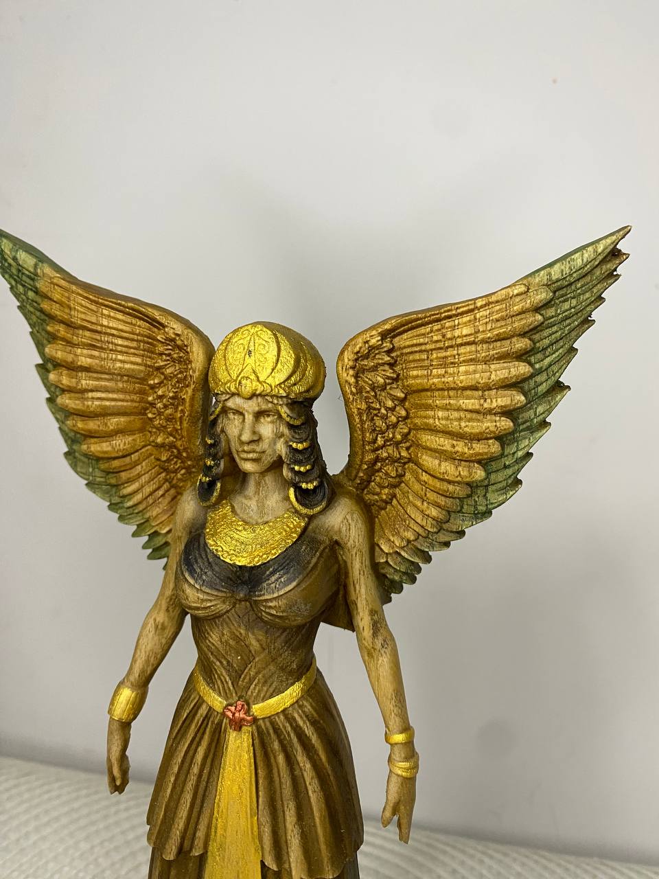 Ninhursag Wooden Statue – Sumerian Mother Goddess Sculpture Sacred Feminine Altar Decor