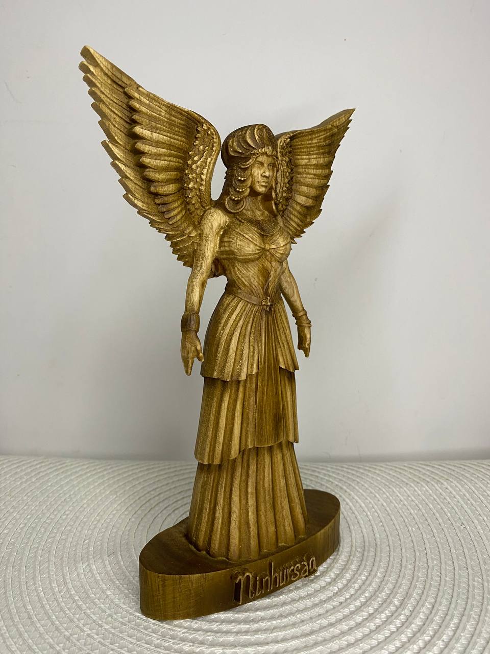 Ninhursag Wooden Statue – Sumerian Mother Goddess Sculpture Sacred Feminine Altar Decor