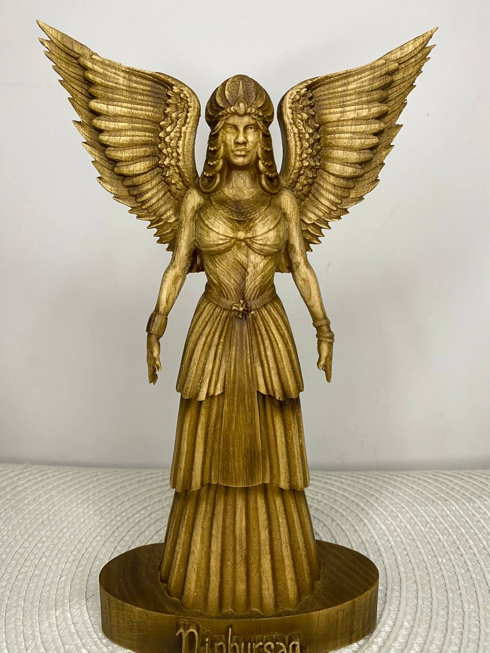 Ninhursag Wooden Statue – Sumerian Mother Goddess Sculpture Sacred Feminine Altar Decor