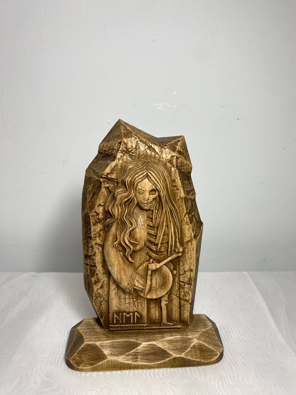 Wooden Mini Goddess Hel Statue