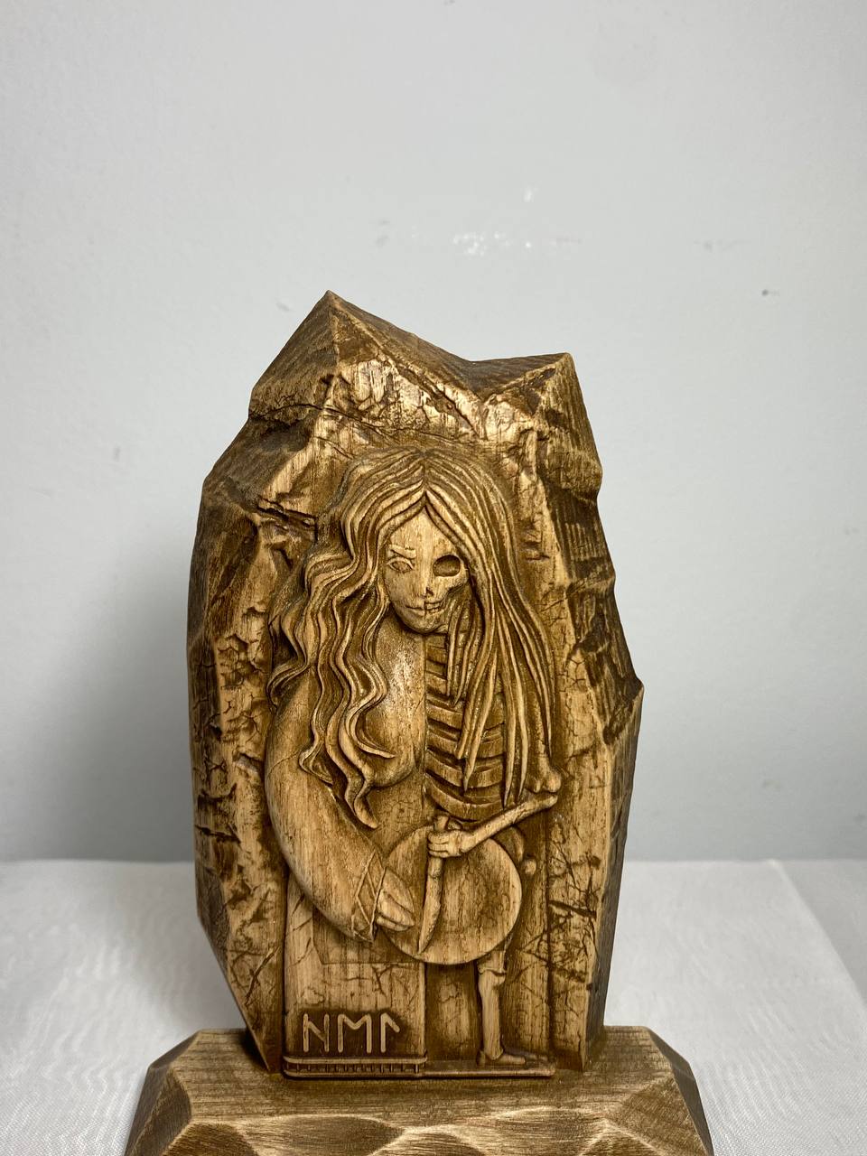 Wooden Mini Goddess Hel Statue