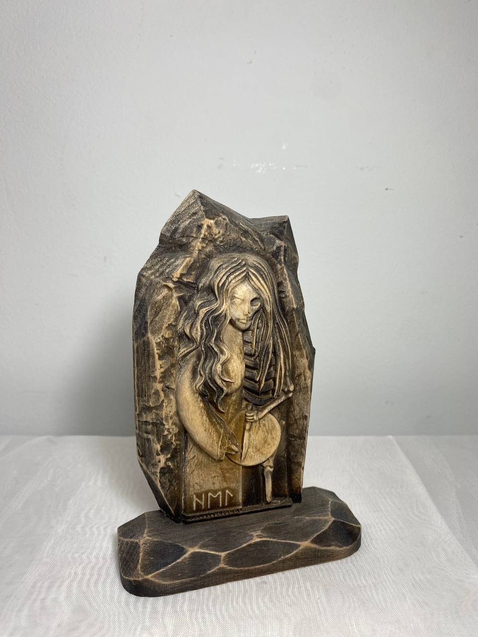 Wooden Mini Goddess Hel Statue