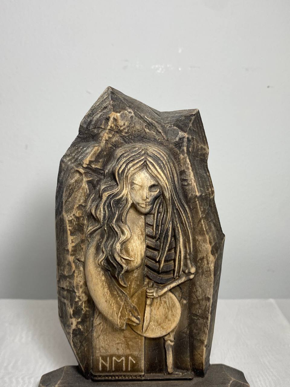 Wooden Mini Goddess Hel Statue