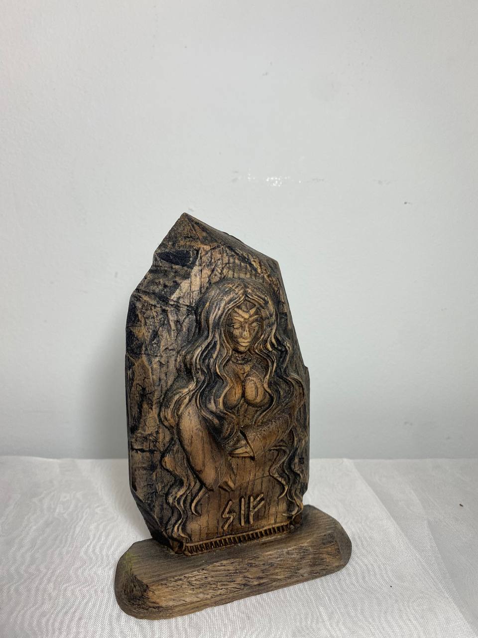 Sif Wood carving Norse pagan decor Wood sculpture