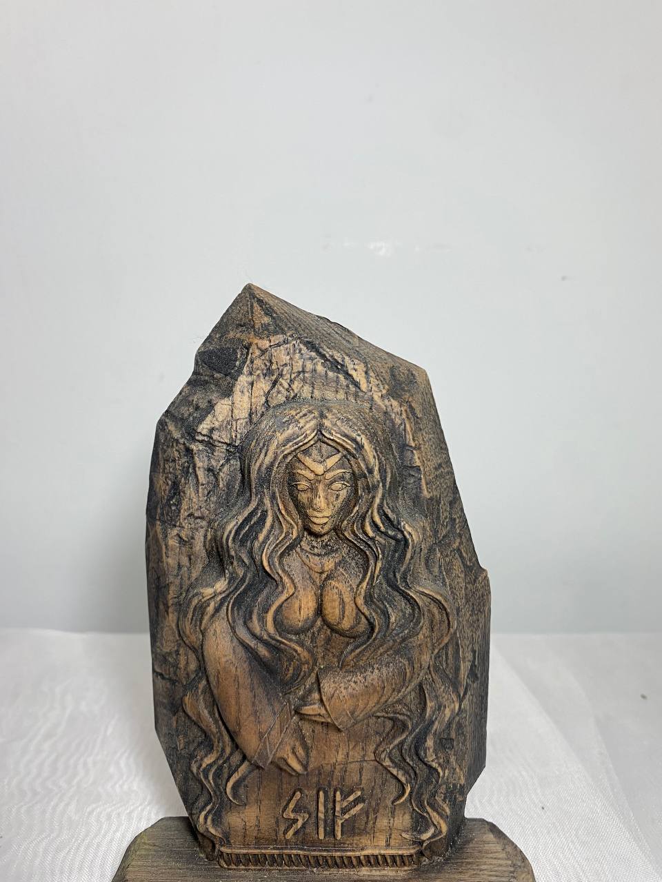 Sif Wood carving Norse pagan decor Wood sculpture