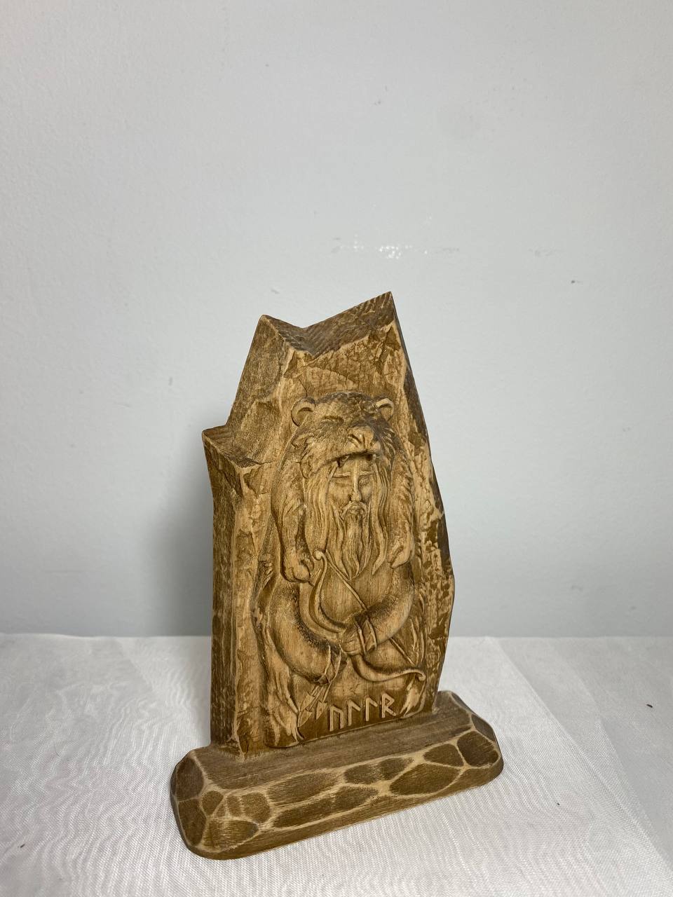 Ullr Norse gods Wood carving Mini decor Wooden sculpture