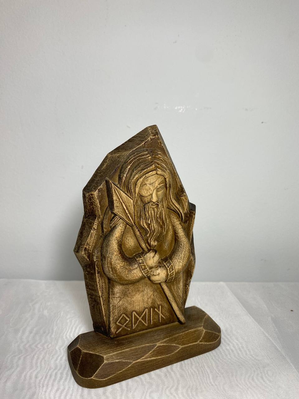 Odin Wood carving Mini statue Wood sculpture