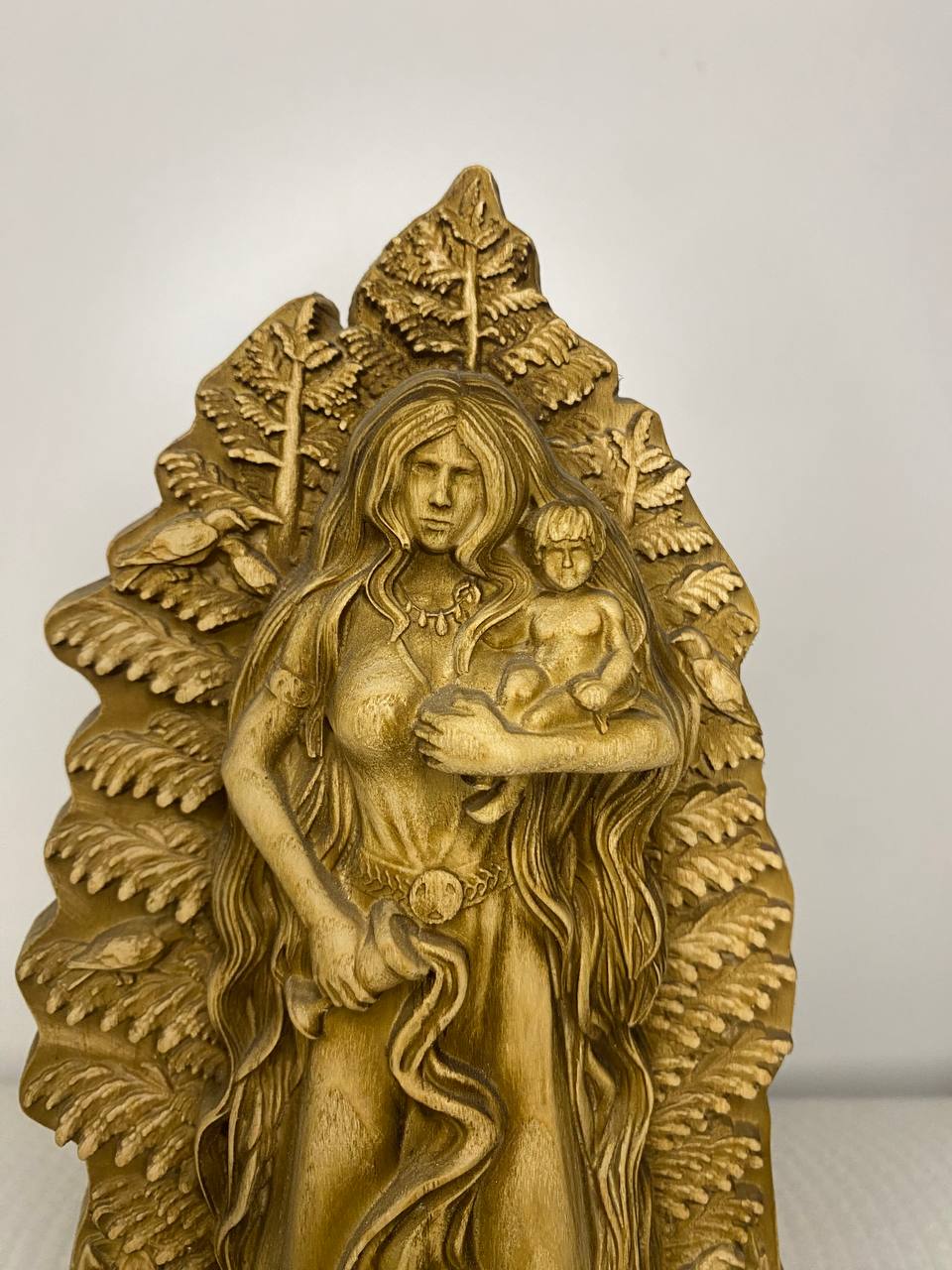 Danu Fertility Goddess Sculpture - Wooden Statue
