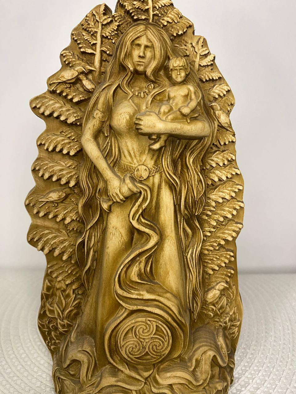 Danu Fertility Goddess Sculpture - Wooden Statue