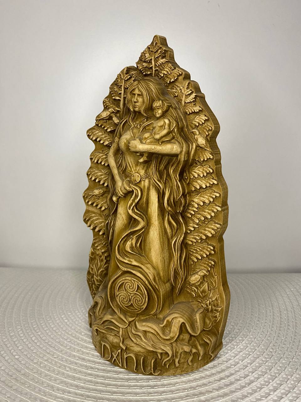 Danu Fertility Goddess Sculpture - Wooden Statue