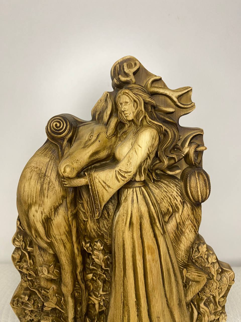 Elen Celtic Goddess Wooden Statue