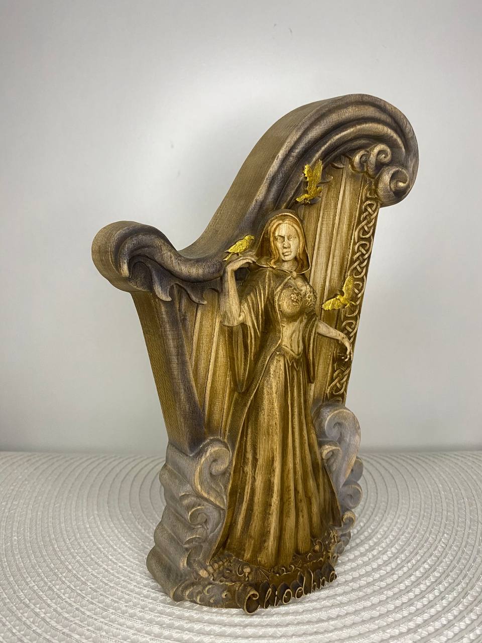 Cliodhna Wooden Statue - Celtic Goddess Sculpture