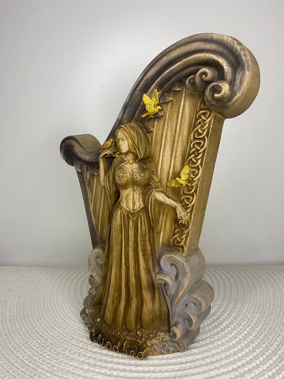 Cliodhna Wooden Statue - Celtic Goddess Sculpture