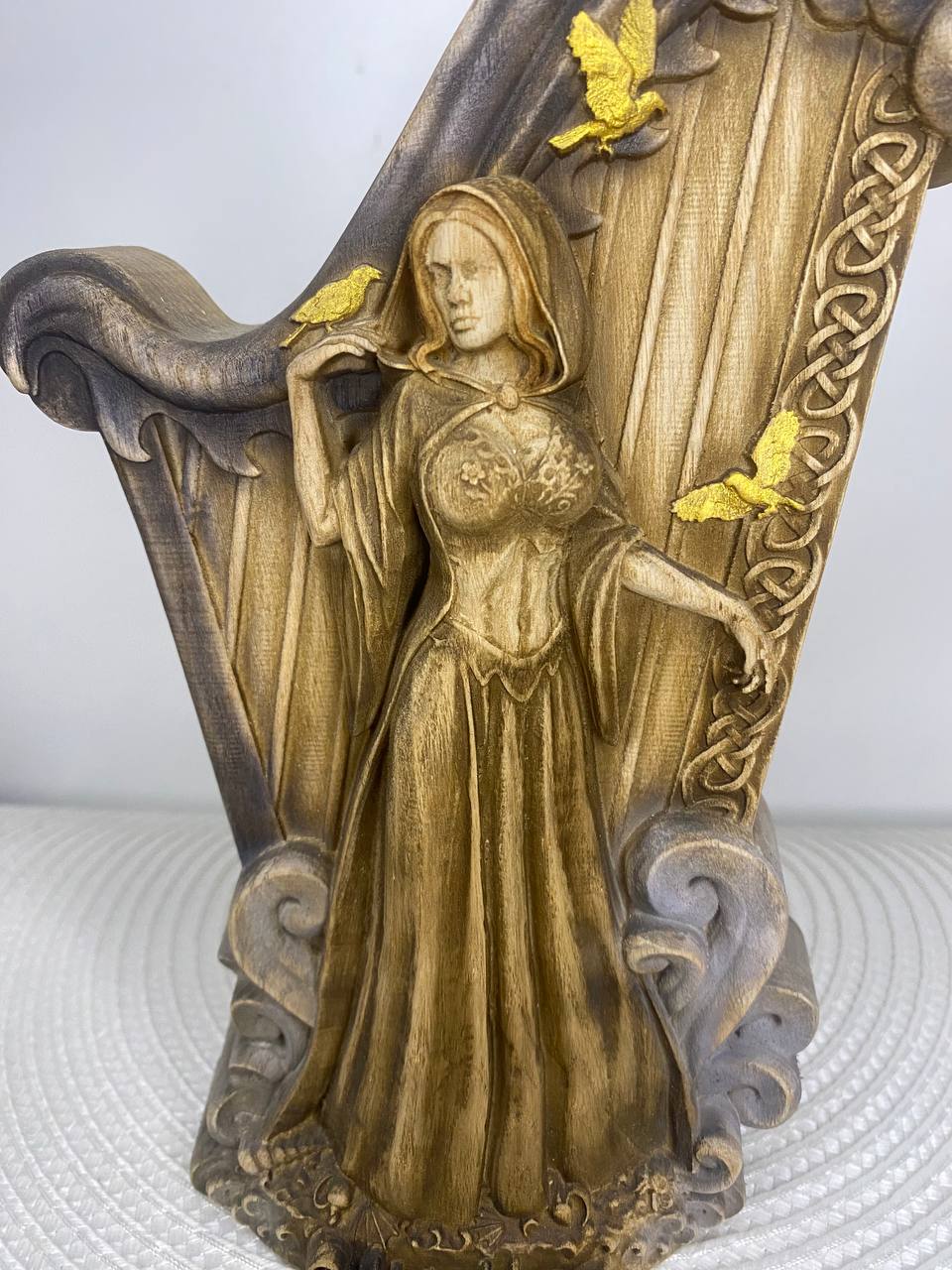 Cliodhna Wooden Statue - Celtic Goddess Sculpture