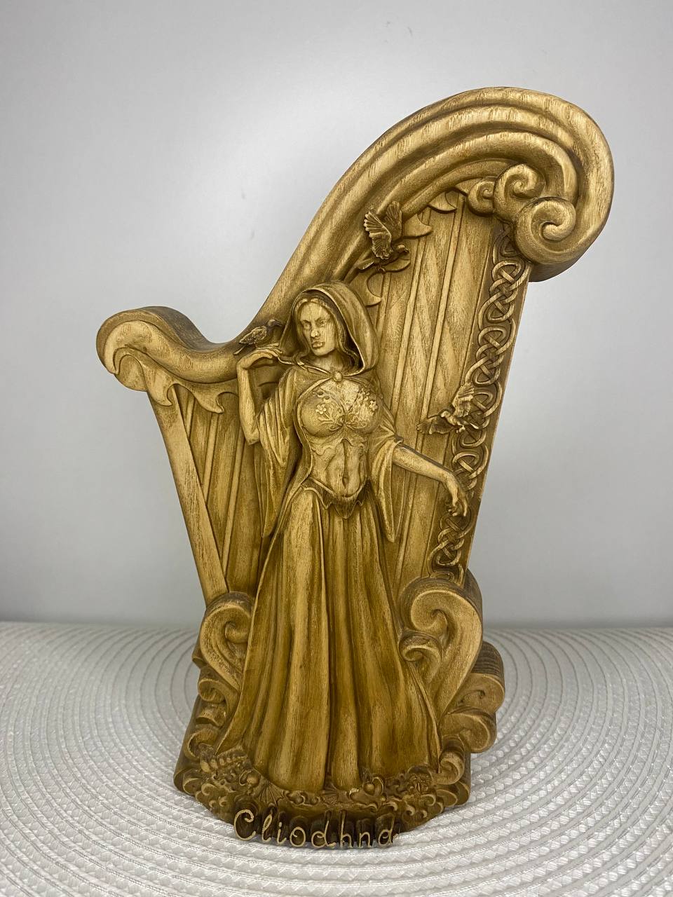 Cliodhna Wooden Statue - Celtic Goddess Sculpture