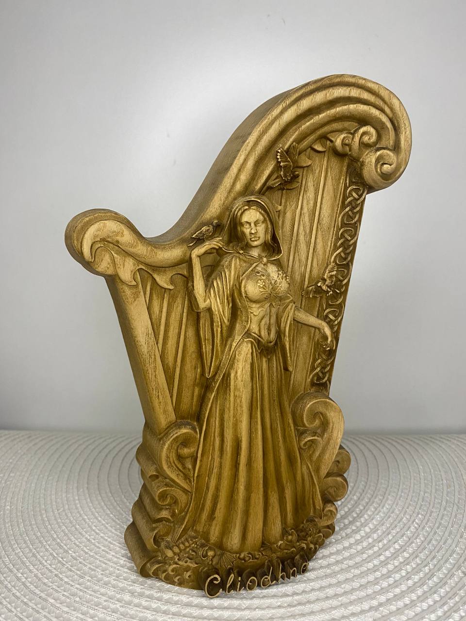 Cliodhna Wooden Statue - Celtic Goddess Sculpture
