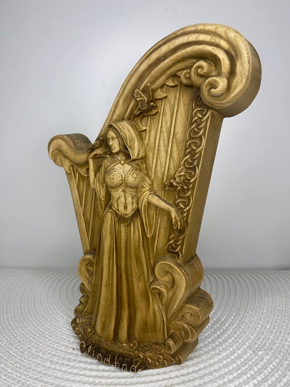 Cliodhna Wooden Statue - Celtic Goddess Sculpture